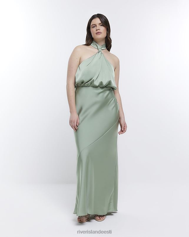 kehakate roheline naised River Island pruutneitsi päitsetega maksikleit 44TLL1815