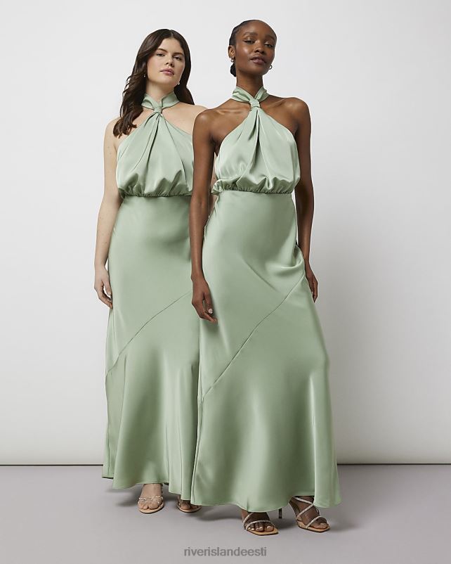 kehakate roheline naised River Island pruutneitsi päitsetega maksikleit 44TLL1815