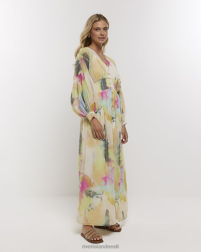 kehakate roosa naised River Island Sifonki abstraktne maxi swing kleit 44TLL4702