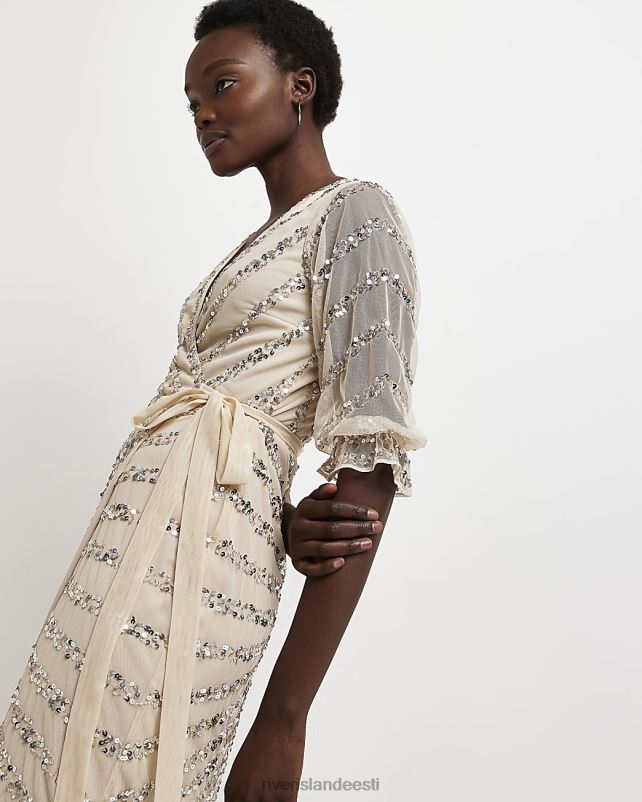 kehakate roosa naised River Island litriga mähitud maksikleit 44TLL2035