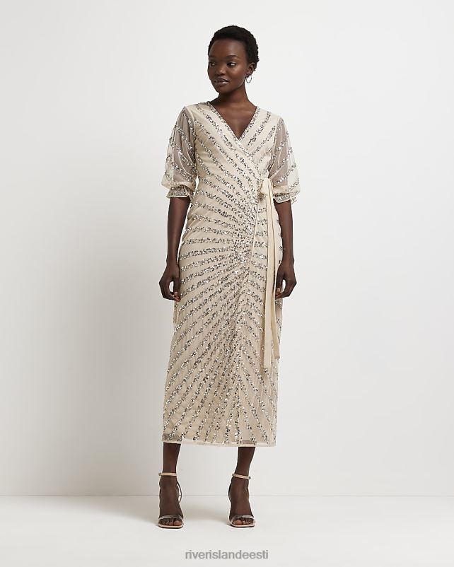 kehakate roosa naised River Island litriga mähitud maksikleit 44TLL2035