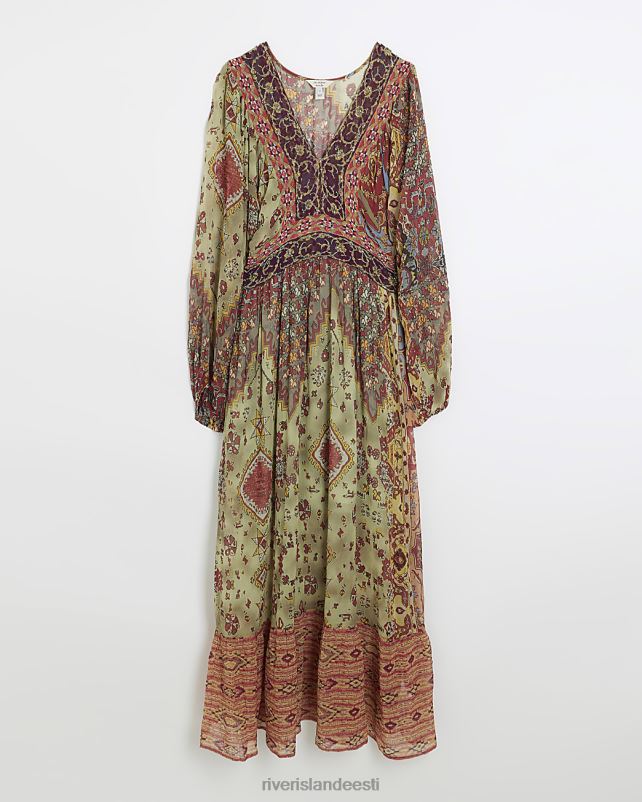 kehakate roosa naised River Island paisley kaunistatud smock maxi kleit 44TLL3790