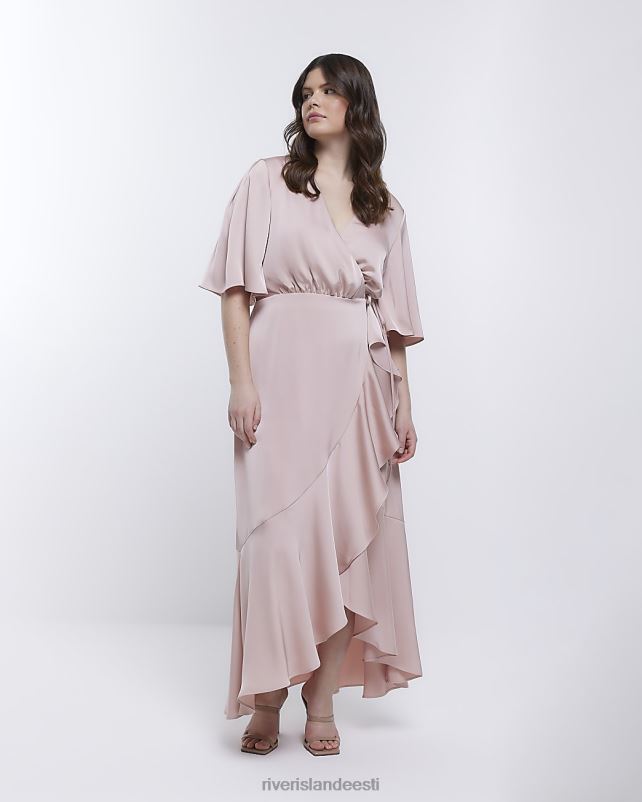 kehakate roosa naised River Island pruutneitsi juga mähisega maksikleit 44TLL1806