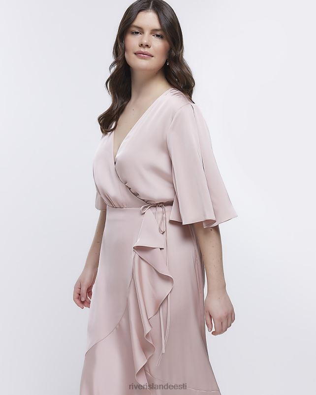 kehakate roosa naised River Island pruutneitsi juga mähisega maksikleit 44TLL1806