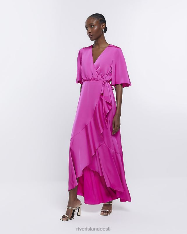 kehakate roosa naised River Island pruutneitsi juga mähisega maksikleit 44TLL1811