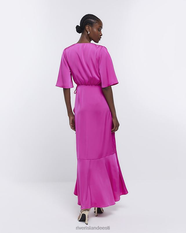 kehakate roosa naised River Island pruutneitsi juga mähisega maksikleit 44TLL1811