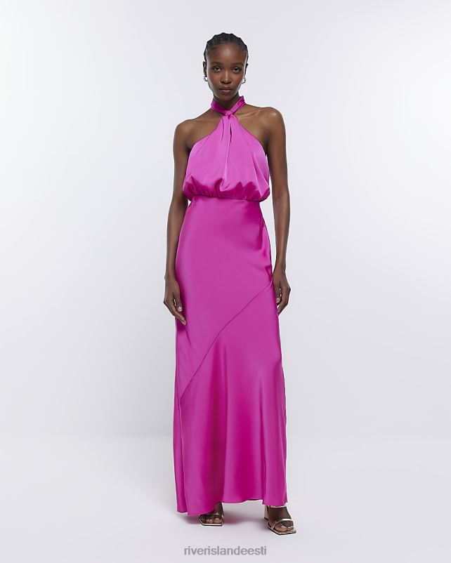 kehakate roosa naised River Island pruutneitsi päitsetega maksikleit 44TLL1816