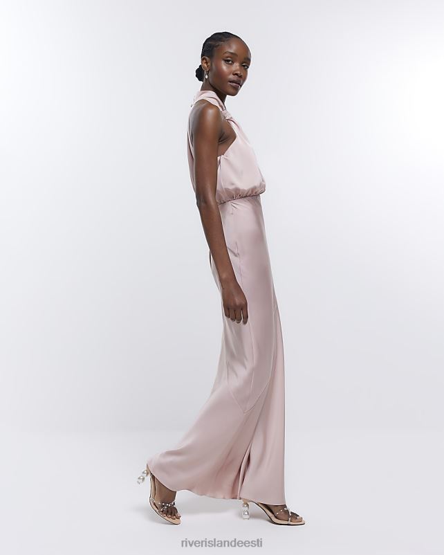 kehakate roosa naised River Island pruutneitsi päitsetega maksikleit 44TLL1817