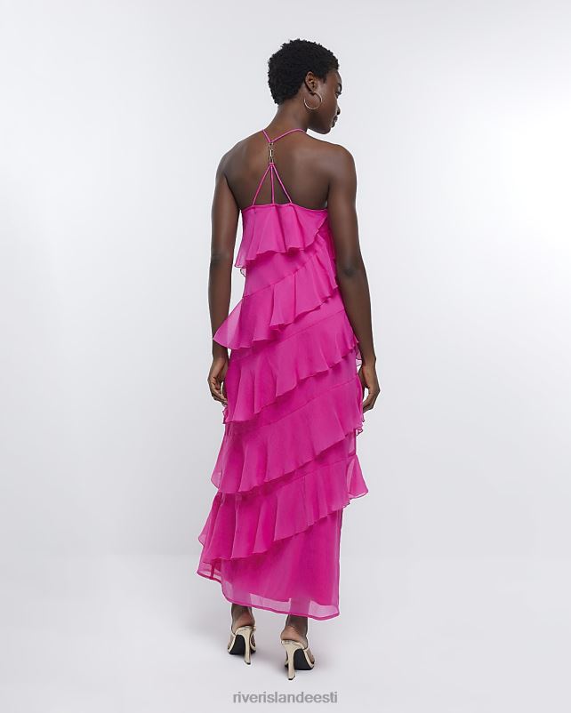 kehakate roosa naised River Island volangidega maksikleit 44TLL1893