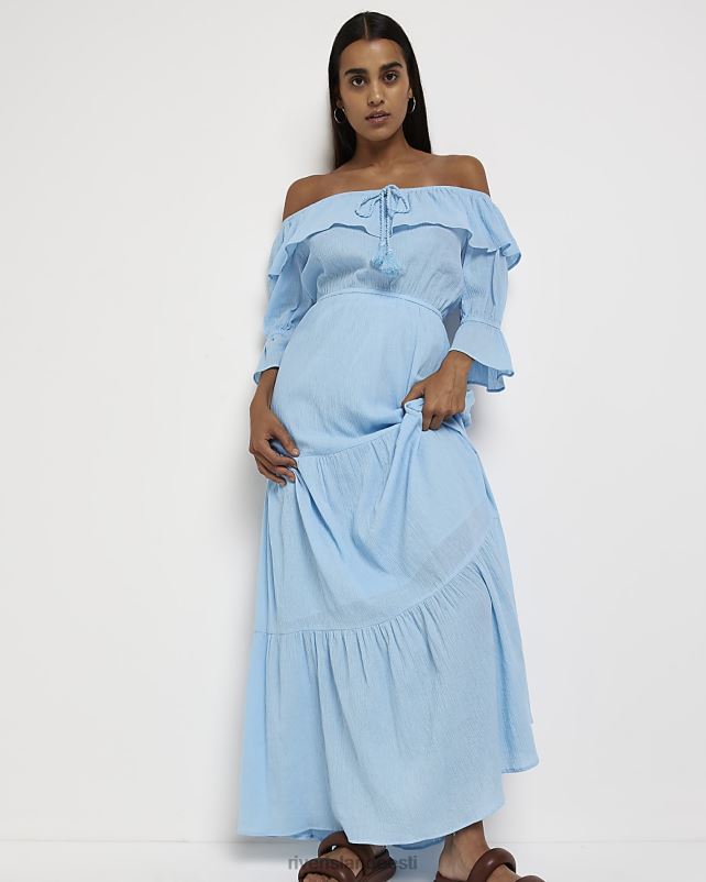 kehakate sinine naised River Island bardot maxi kleit 44TLL1943
