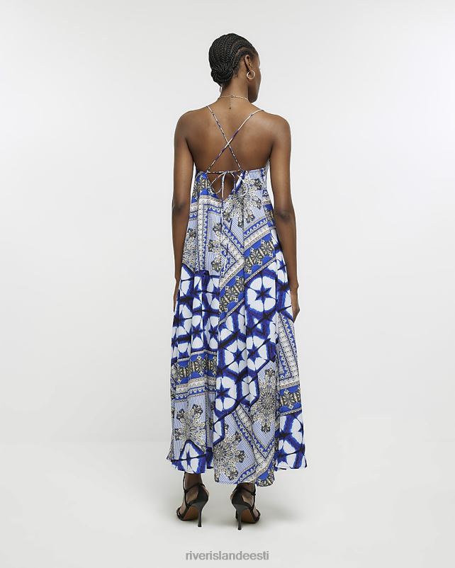 kehakate sinine naised River Island prinditud maksikleit 44TLL1629