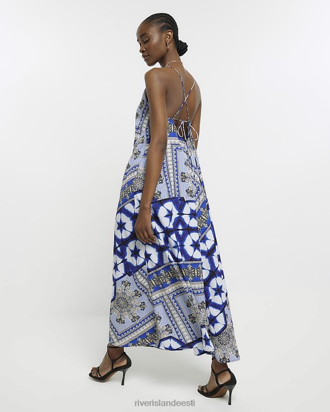 kehakate sinine naised River Island prinditud maksikleit 44TLL1629