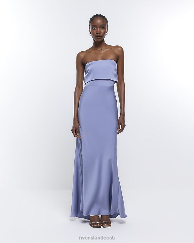 kehakate sinine naised River Island pruutneitsi bandeau maxi kleit 44TLL1869