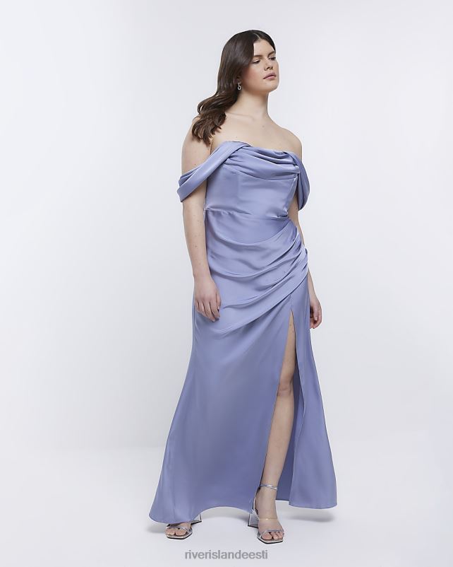 kehakate sinine naised River Island pruutneitsi bardot maksikleit 44TLL1842