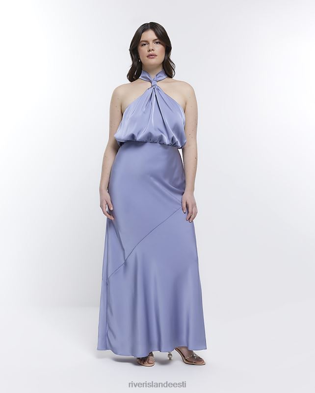 kehakate sinine naised River Island pruutneitsi päitsetega maksikleit 44TLL1812