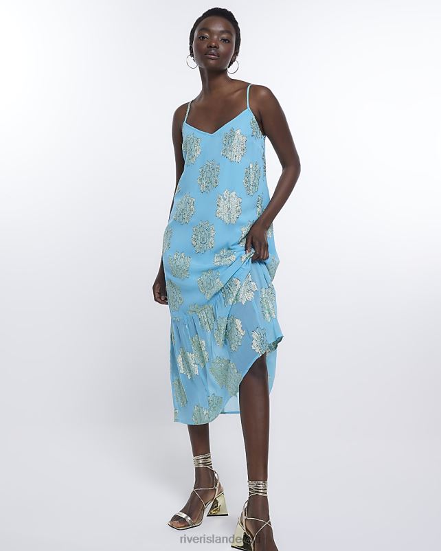 kehakate sinine naised River Island spot slip maksikleit 44TLL1837