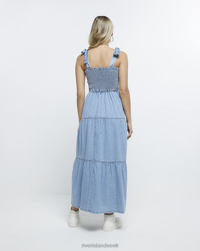 kehakate sinine naised River Island teksariidest maksikleit 44TLL4855