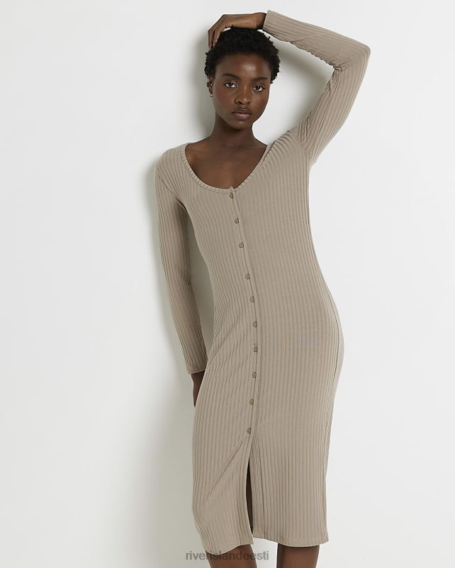 kehakate beež naised River Island bodycon midi kleit 44TLL5064