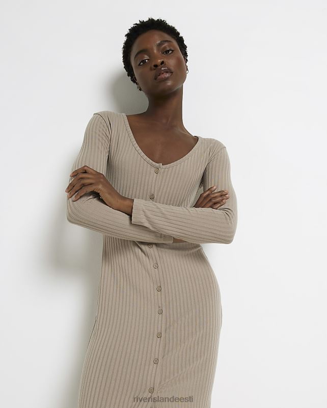 kehakate beež naised River Island bodycon midi kleit 44TLL5064