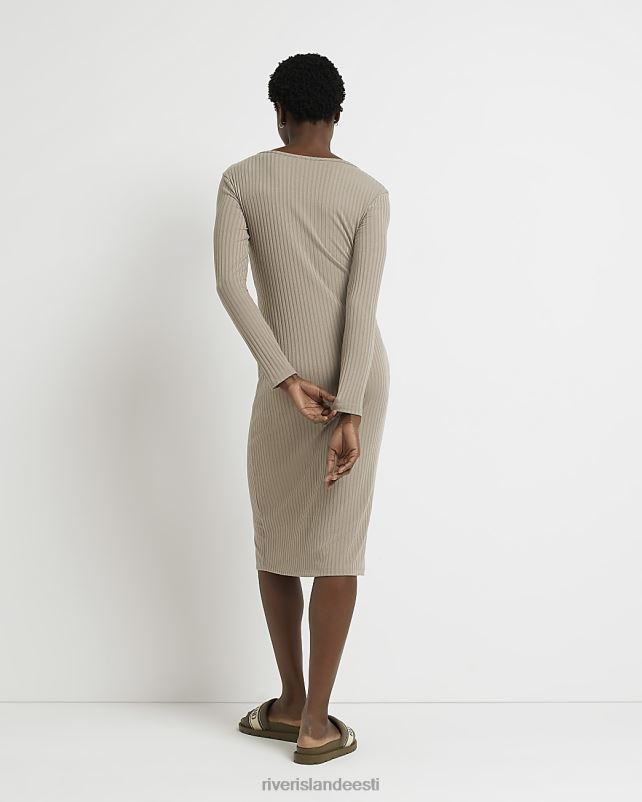 kehakate beež naised River Island bodycon midi kleit 44TLL5064
