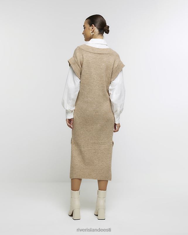 kehakate beež naised River Island kootud hübriidne džempre midikleit 44TLL3727