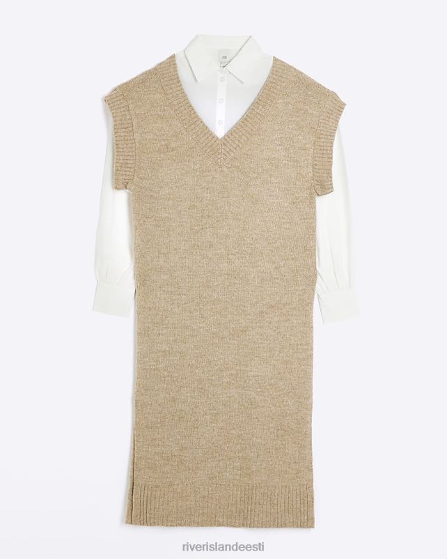 kehakate beež naised River Island kootud hübriidne džempre midikleit 44TLL3727