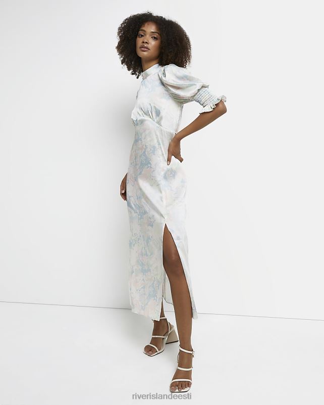 kehakate beež naised River Island trükitud satiinist shift midikleit 44TLL4991