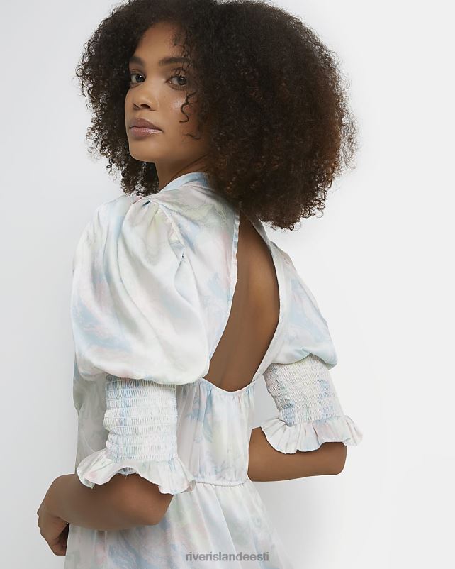 kehakate beež naised River Island trükitud satiinist shift midikleit 44TLL4991