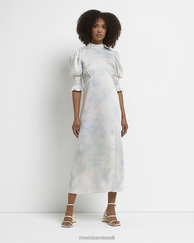 kehakate beež naised River Island trükitud satiinist shift midikleit 44TLL4991