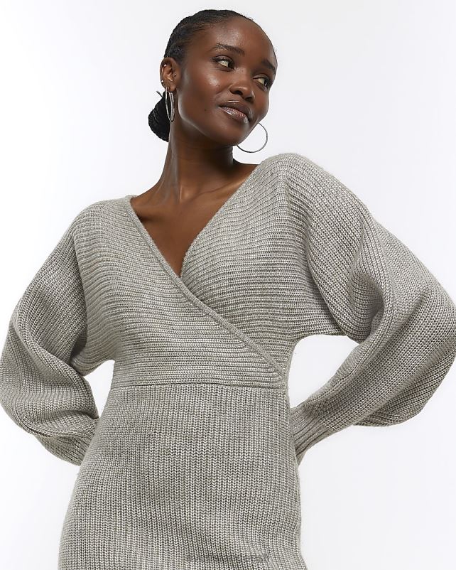 kehakate hall naised River Island kootud ümbrisega kampsun midi kleit 44TLL310