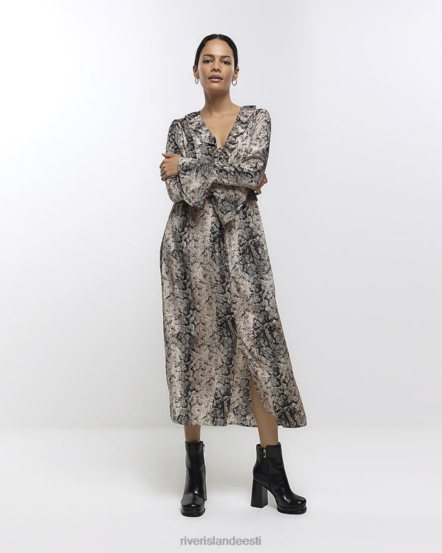 kehakate hall naised River Island loomamustriga volangiga midikleit 44TLL142