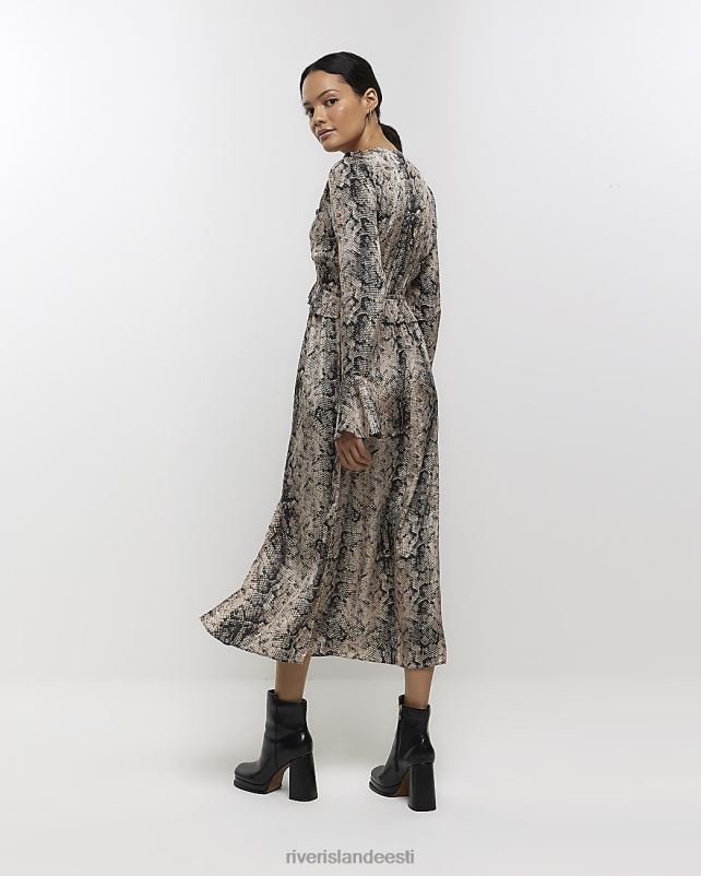 kehakate hall naised River Island loomamustriga volangiga midikleit 44TLL142