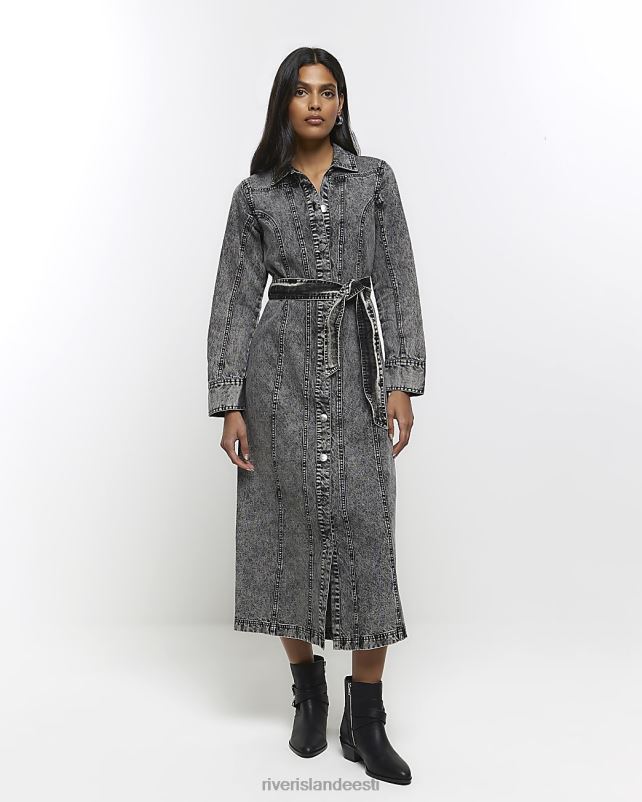 kehakate hall naised River Island teksarihmaga midisärkkleit 44TLL4257