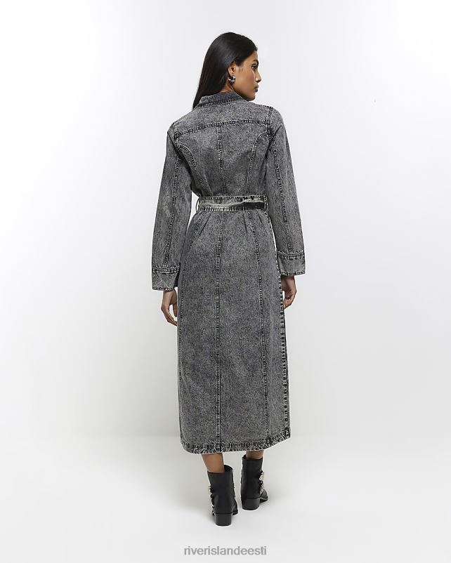 kehakate hall naised River Island teksarihmaga midisärkkleit 44TLL4257