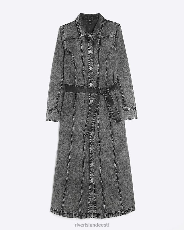 kehakate hall naised River Island teksarihmaga midisärkkleit 44TLL4257