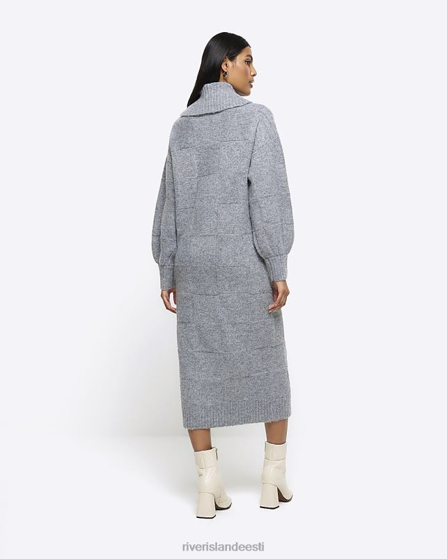 kehakate hall naised River Island tekstuuriga rullkaelusega midikleit 44TLL3835