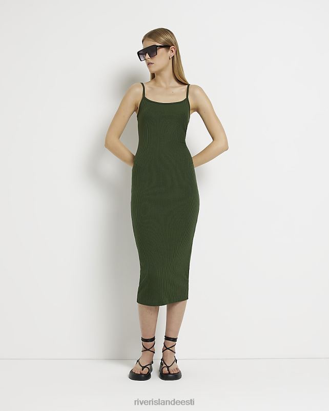 kehakate khaki naised River Island bodycon midi kleit 44TLL2176