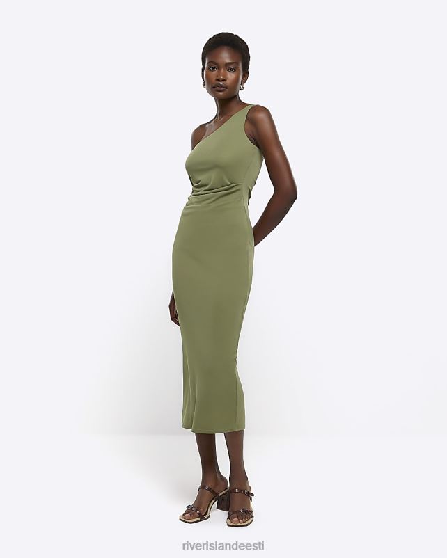 kehakate khaki naised River Island drape detail bodycon midi kleit 44TLL1388