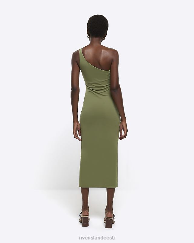 kehakate khaki naised River Island drape detail bodycon midi kleit 44TLL1388