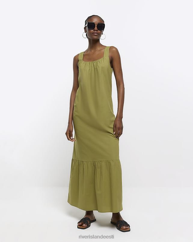 kehakate khaki naised River Island midi slip kleit 44TLL1605