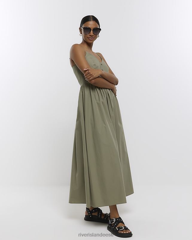 kehakate khaki naised River Island uisutaja midi kleit 44TLL1456