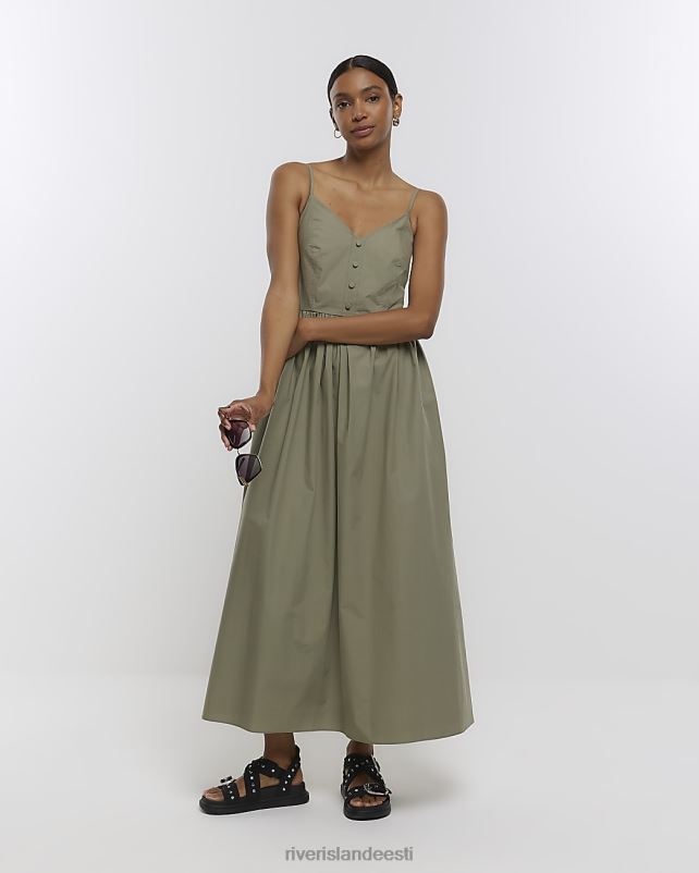 kehakate khaki naised River Island uisutaja midi kleit 44TLL1456