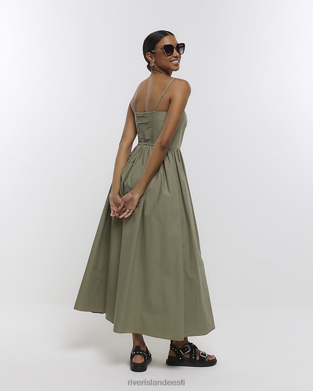 kehakate khaki naised River Island uisutaja midi kleit 44TLL1456