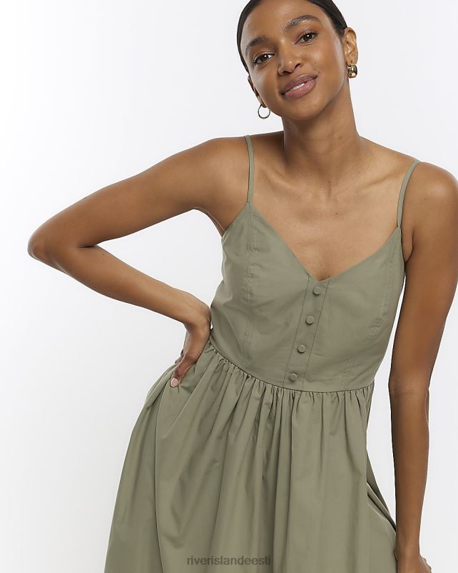 kehakate khaki naised River Island uisutaja midi kleit 44TLL1456