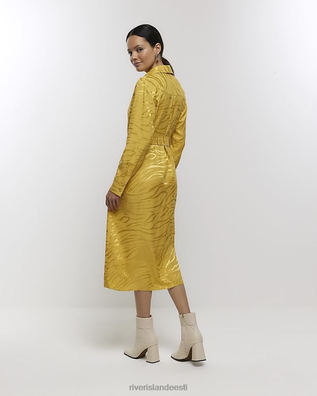 kehakate kollane naised River Island rihmaga midi särk kleit 44TLL4164