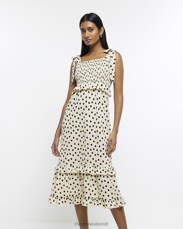 kehakate kreem naised River Island astmeline smock midi kleit 44TLL4713