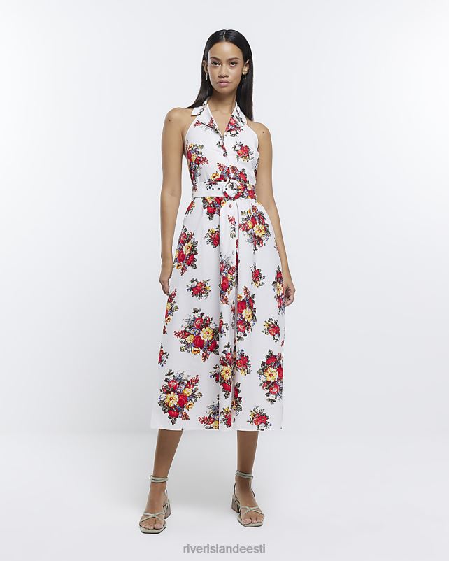 kehakate kreem naised River Island lilleline linane midisärkkleit 44TLL4819