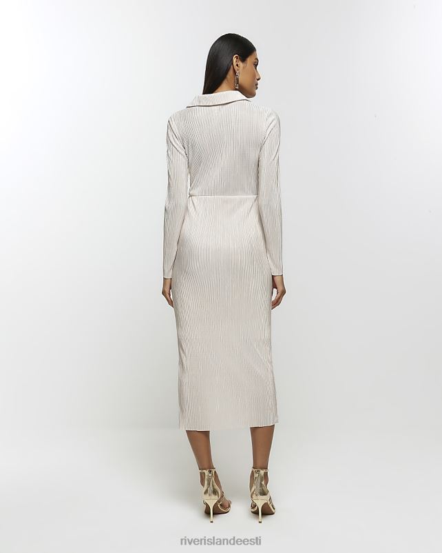 kehakate kreem naised River Island plisse twist bodycon midi kleit 44TLL509