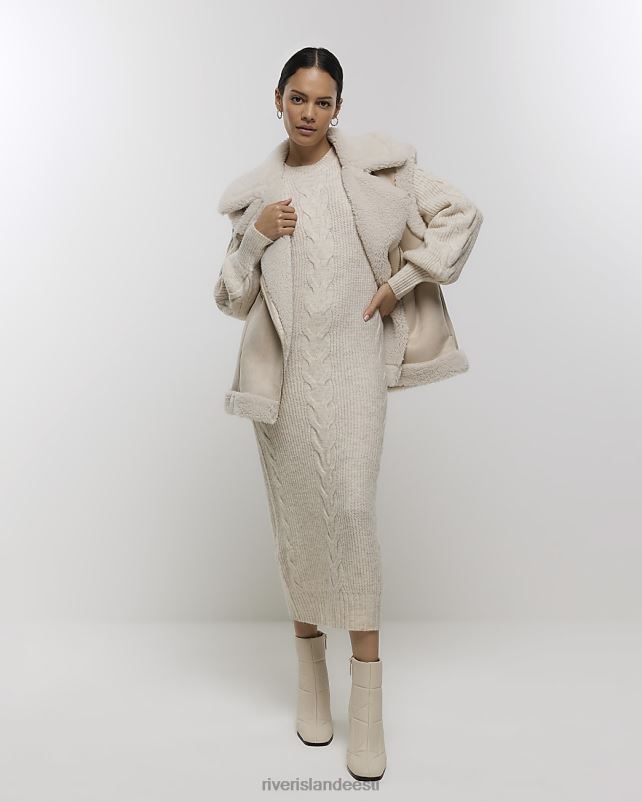kehakate kreem naised River Island punutud kampsun midi kleit 44TLL604