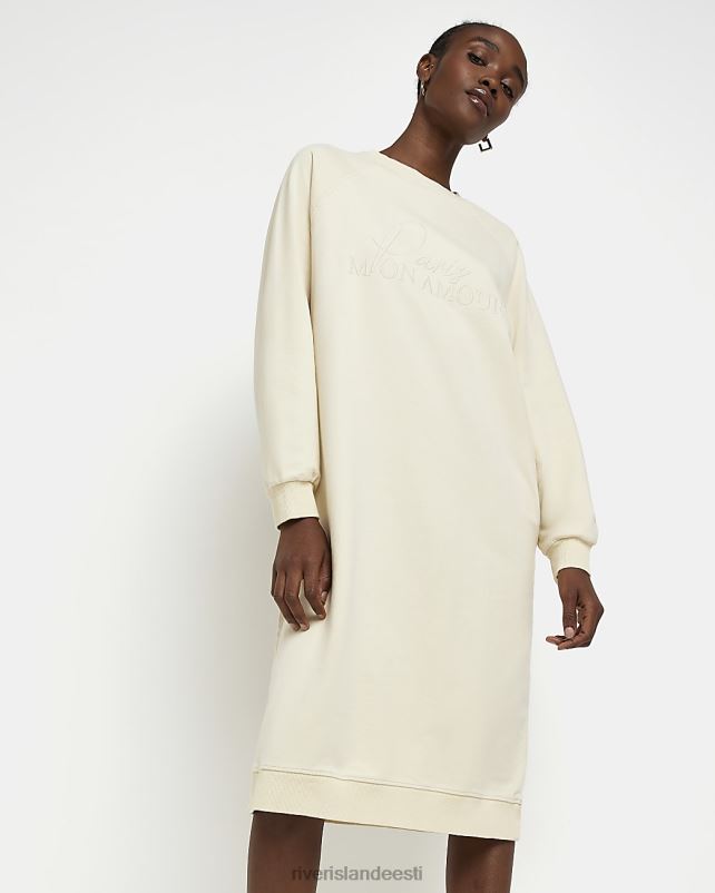 kehakate kreem naised River Island tikitud dressipluus midi kleit 44TLL3970